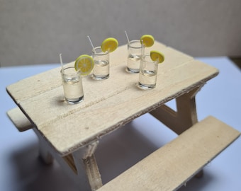 4 Miniatur Gin Tonic Gläser Zubehör Wichtel Wichtelwelt