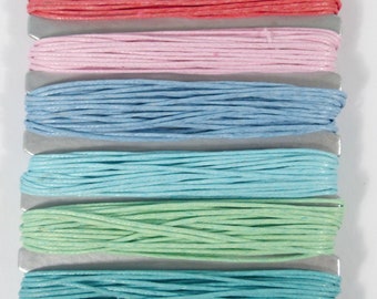 Hemp cord ribbon set cord pastel colors 8 x 5 m