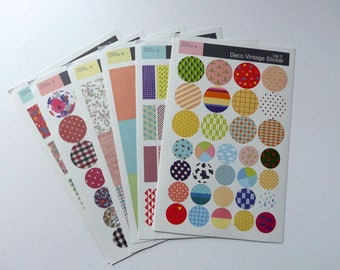 Fabric Sticker*Sticker with fabric pattern*Set