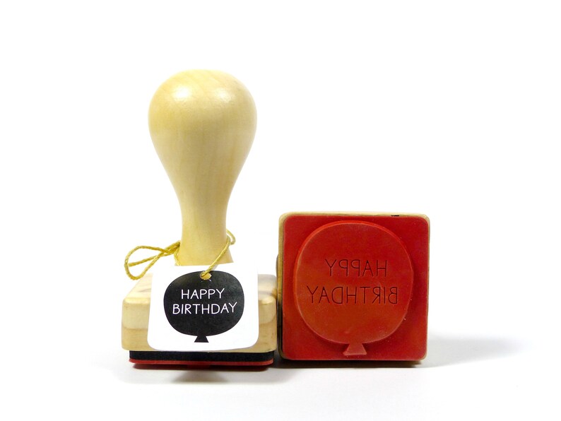 Stempel Happy Birthday Luftballon Bild 1