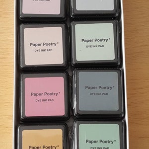 8 ink pads in a set of pastel tones pastel ink pad set