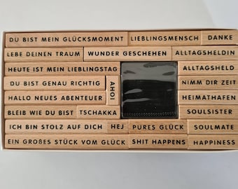 XL Stempelset Happiness Stempel Texte Bullet journal Sprüche