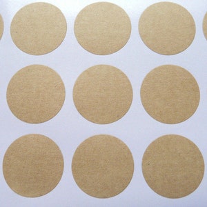 60 kraft paper stickers round 20 mm