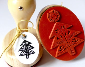Stamp decorated fir oval