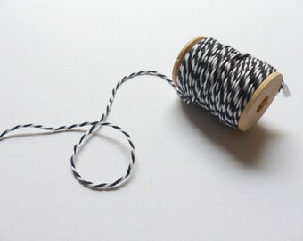 15 m cotton cord Bakers Twine black white