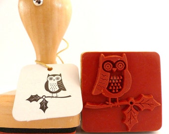 Stempel Holzstempel Eule Owl