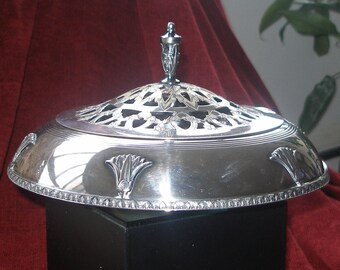 Beautiful Unique WALLACE BROS SILVERPLATE  Art Nouveau Covered Dish