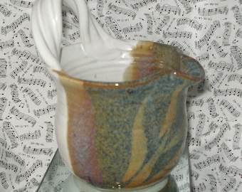 UNIQUE "One of a Kind" SALTGLAZED  Top Handle PITCHER/Signed by The Artist