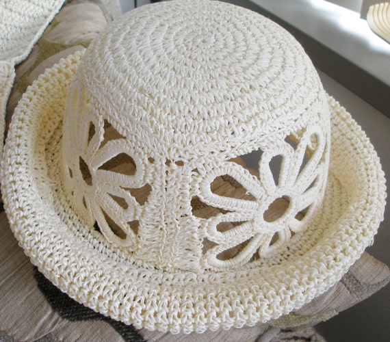Handcrafted Ivory MACRAME HAT and CrossOver BAG w… - image 2