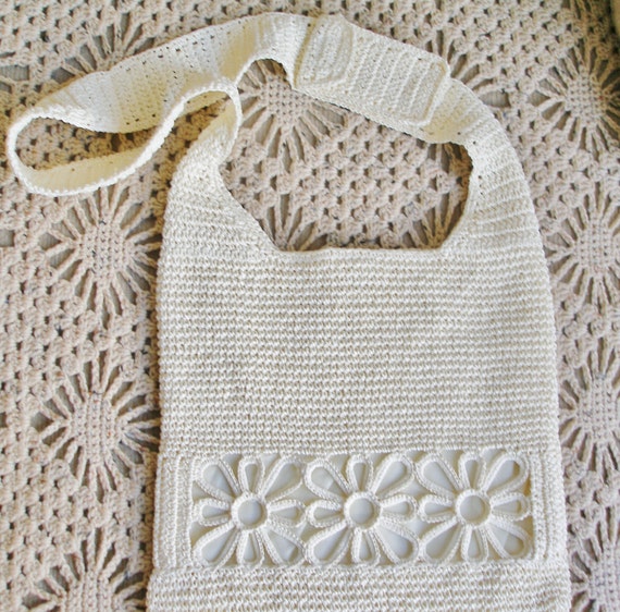 Handcrafted Ivory MACRAME HAT and CrossOver BAG w… - image 3