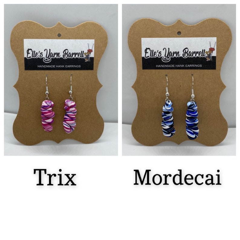 Polymer Clay Variegated Hank Yarn Earrings Polymer Clay Jewelry Yarn Skein Earrings Clay Jewelry image 7