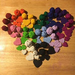 Knit Heart & Yarn Ball Key Chains Knitted Polymer Clay Knitted Key Chains Handmade Key Chains Rainbow Charms Key Chains image 8