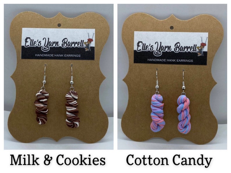 Polymer Clay Variegated Hank Yarn Earrings Polymer Clay Jewelry Yarn Skein Earrings Clay Jewelry image 9