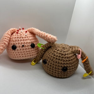 Bun Bun Pin Cushion Desk Buddy Pincushions Cute Sewing Notions Bunny Rabbit Amigurumi Pin Cushions image 5