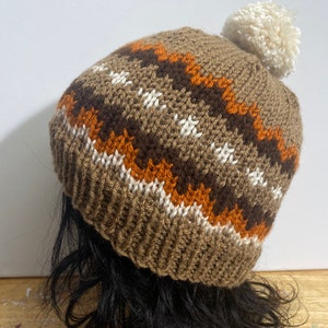 PSL Pom Pom Beanie | Pumpkin Spice | Autumn Beanies | Pumpkin Spice Latte Inspired