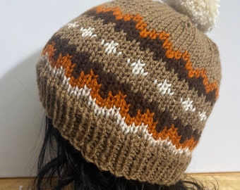 PSL Pom Pom Beanie | Pumpkin Spice | Autumn Beanies | Pumpkin Spice Latte Inspired