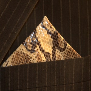 Exotic Snakeskin Print Leather Suit Pocket