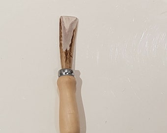 Läderhandverktyg Benmappsveck Snyggare Polermaskin Hjorthorn med handtag Skomakare Hantverksskomakare