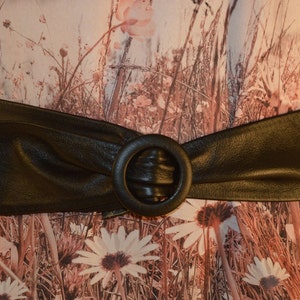 Women Soft Black Leather Cinch Belt