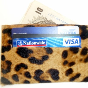 Porte-monnaie et cartes à imprimé léopard exotique
