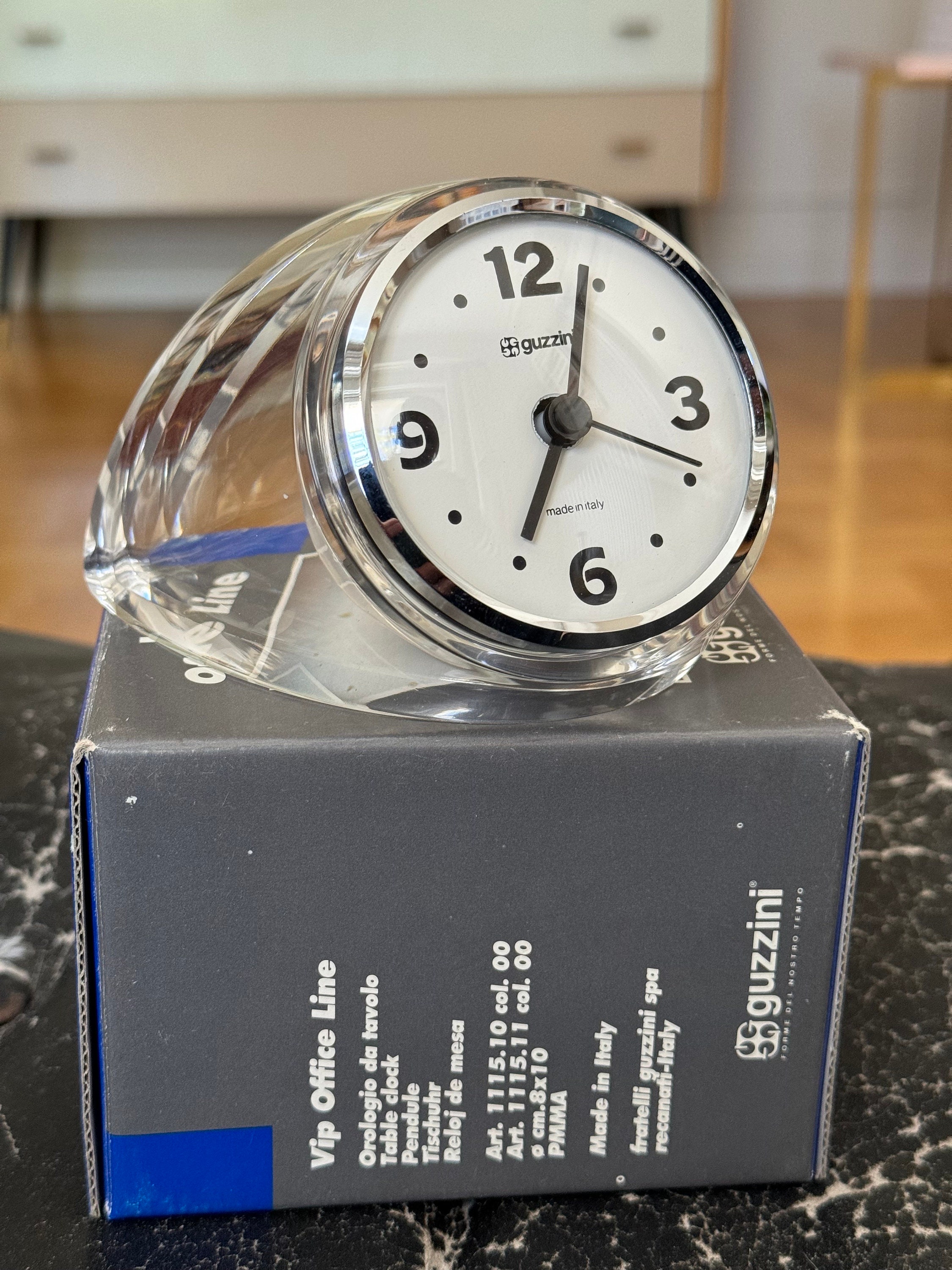 Guzzini Lucite Desk Clock - Etsy