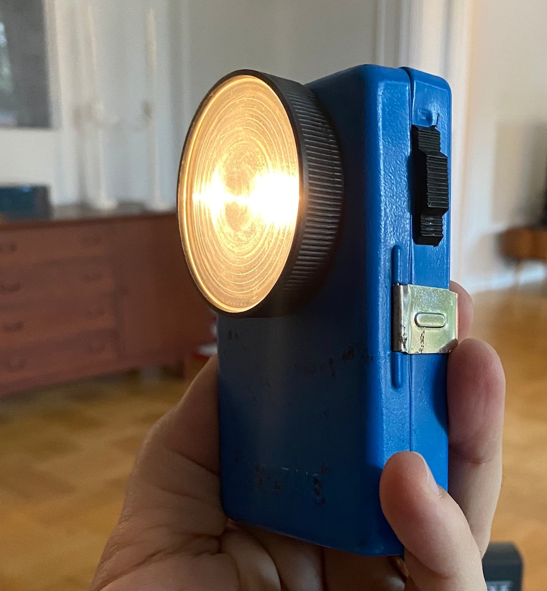 Vintage Flat Pocket Flashlight Etsy