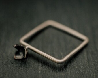 silver square ring