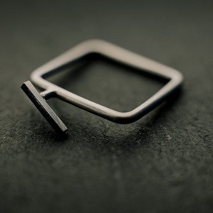 silver square ring