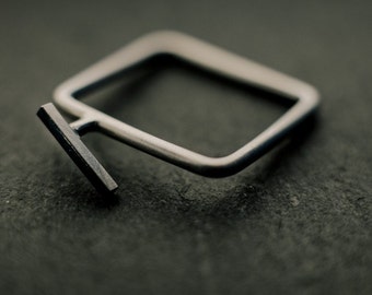 silver square ring