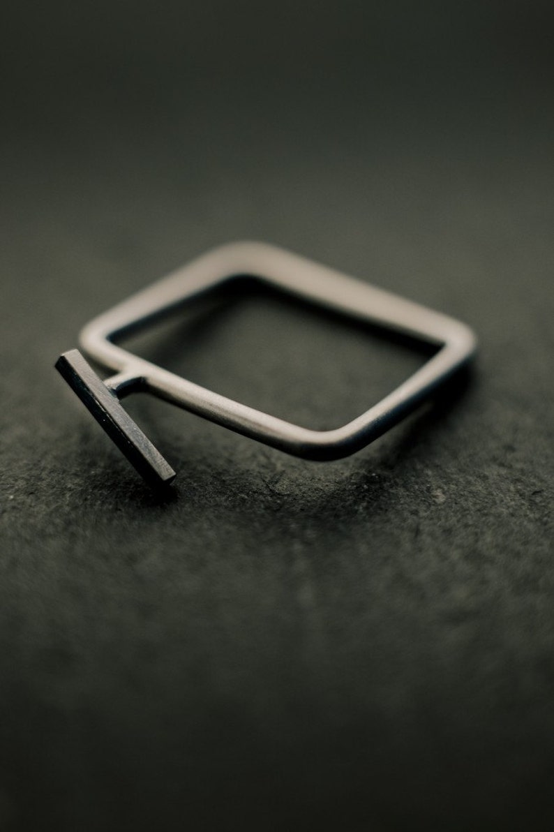 silver square ring image 1