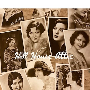 Cartes postales de cigarettes de cinéma/star de cinéma des années 1920. Glamour hollywoodien. Imprimable. Pour travaux manuels vintage, journaux, albums de coupures, collages et plus encore