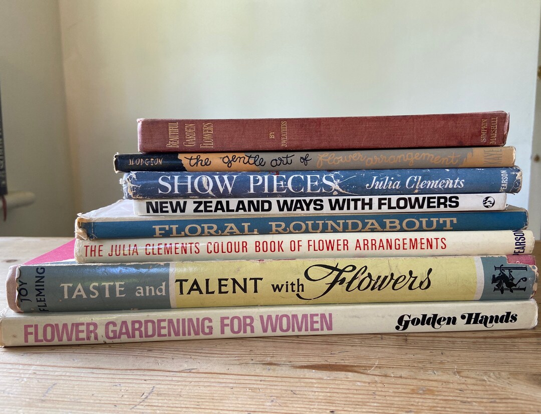 Vintage Book Bundle, Old Gardening Books, Rare Collection of 8