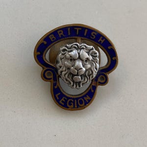 Vintage 1921 British Legion Lapel Badge, J R Gaunt London collector badges. Antique badge, pin for collector