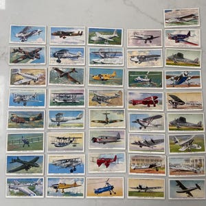 Cartões de cigarro vintage Aeronaves da Royal Air Force, aviões internacionais, aviões John Player Trade Cards, presente de Natal