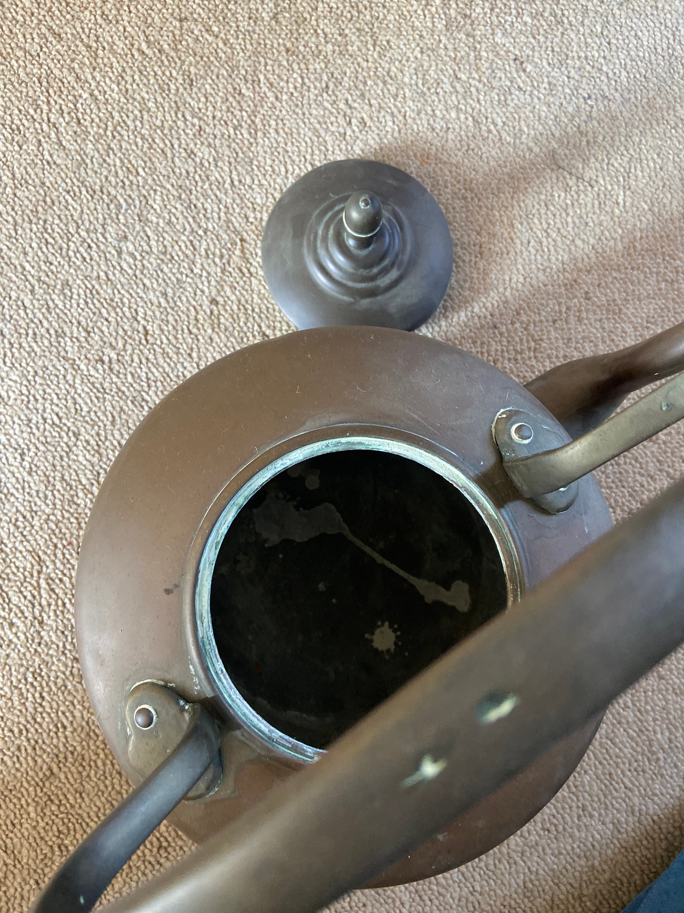 Large Copper Vintage Stove Top Kettle, Retro Stove Top Kettle, Antique