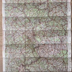 Mapa vintage Frankfurt, Alemanha Karte no 27 Ravenstein's Rad und Automobilkarte, década de 1920. Presente, moldura, mapa artístico de parede