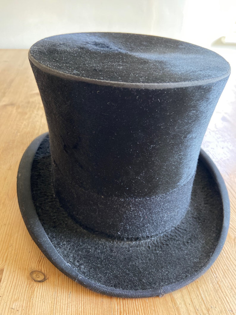 Antique Victorian Black Top Hat By Lock Co Stage Prop Collector s Antique Victorian Black Top Hat By Lock Co Stage Prop Collector s