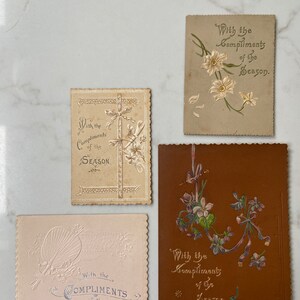 Fournitures de scrapbooking vintage, compliments pour le journal de la saison des cartes de Noël, collection de 4, édouardien ou victorien, en relief, découpé