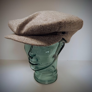 1920&#39;s-1930&#39;s style flat cap Driftwood herringbone 8 dart by Barry Simonds