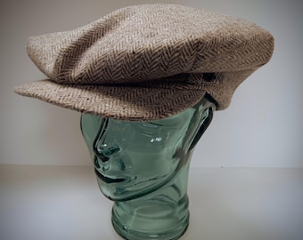 Gorra plana estilo años 20-30, diseño de espiga en madera a la deriva, 8 dardos, tamaño 58 cm, de Barry Simonds.