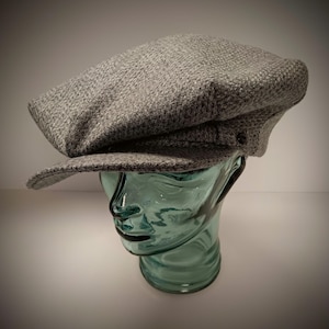 1920&#39;s- 1930&#39;s style 8 dart flat cap Sage Novelty Tweed by Barry Simonds
