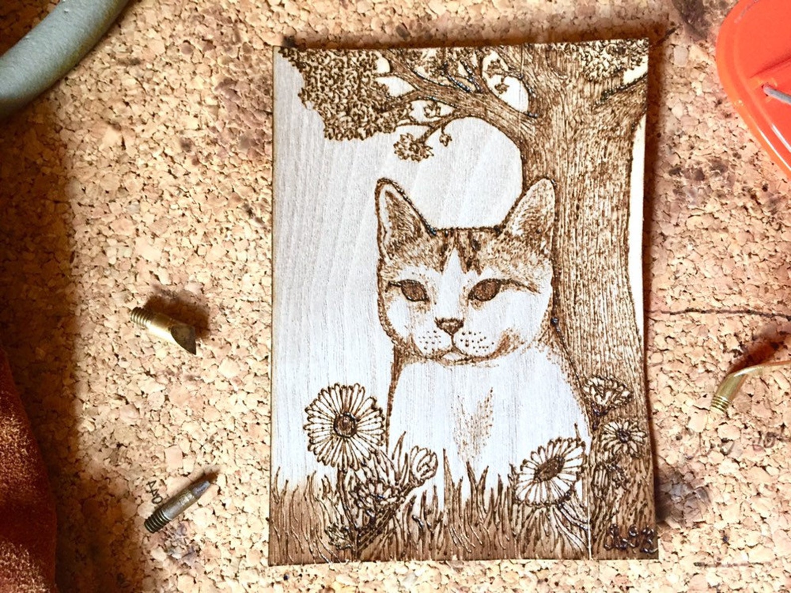 Wood Burning Cat in the Clearing Etsy