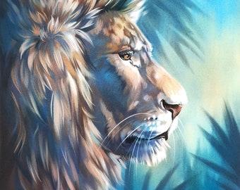 Printable file of colorful lion art, graphic art, modern art, colorful art, multiple size download