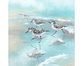 Printable file of sandpiper painting #1, beach cottage decor, art for living room, art for bathroom, multiple sizes, file download