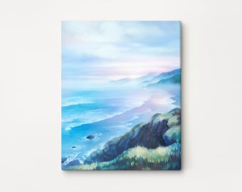 Coastal Scene Canvas Print: Beach House Wall Art