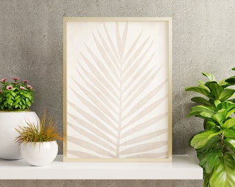 Art print of a tropical fern leaf, beach decor, wall art for cottage, wall art for bathroom, wall art for living room