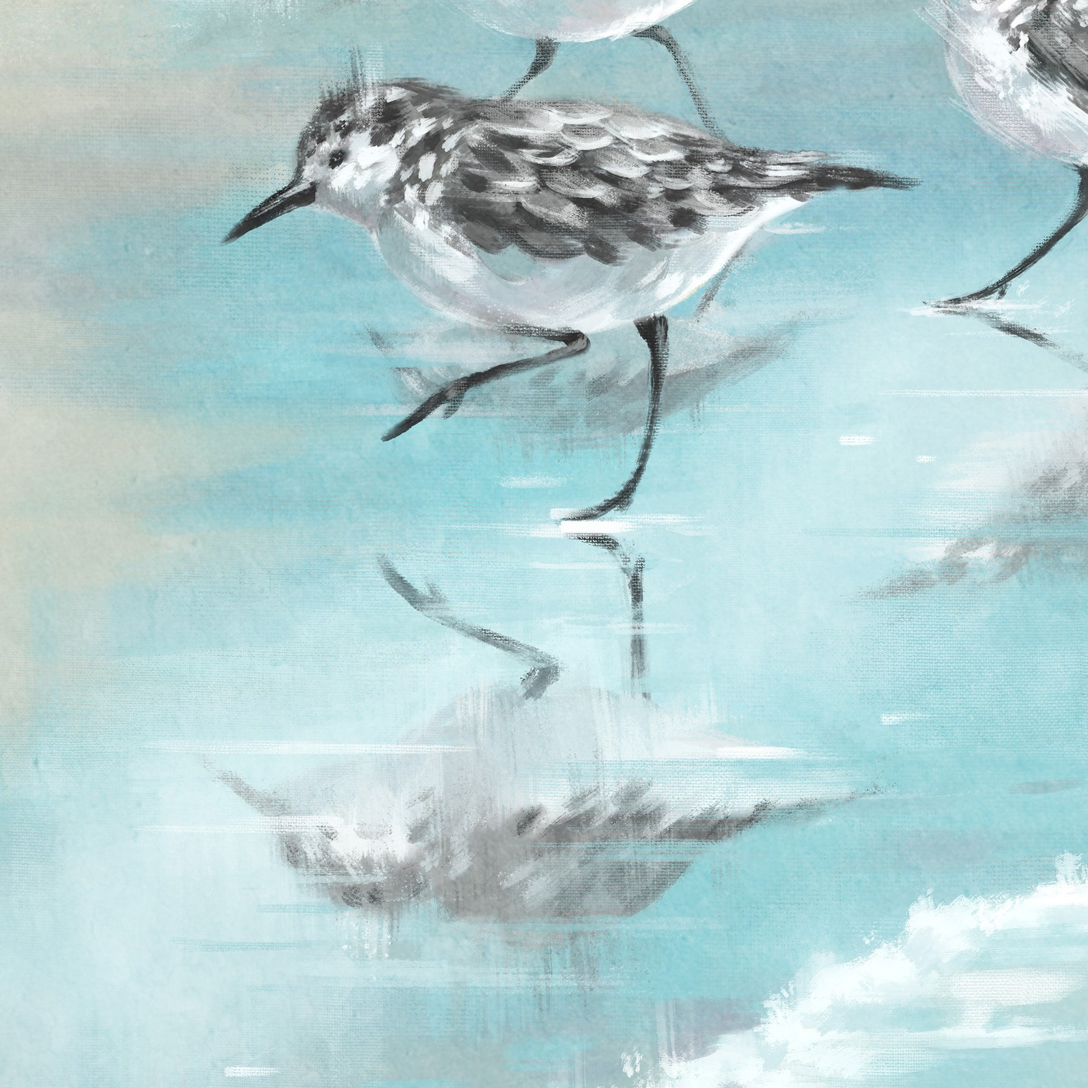 Sandpiper painting art print beach cottage decor wall art Etsy