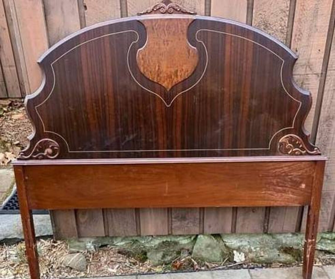 To be painted antique headboard full size beautiful design Etsy
