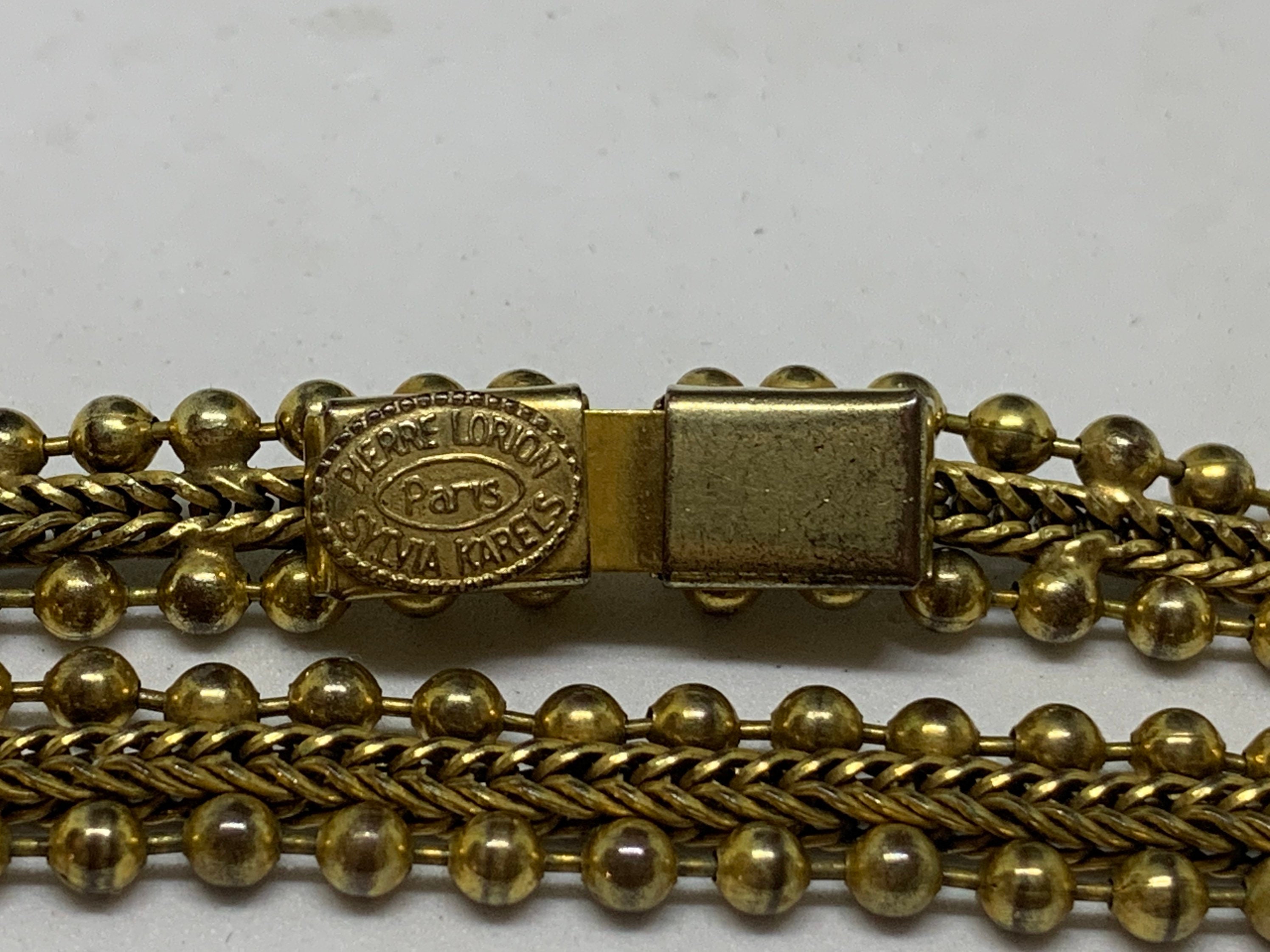 Collier Multi-chaînes Pierre Lorion Sylvia Karels - Cabochon Verre Cristal, Thème Paris, Occasion