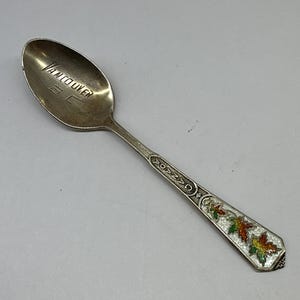 Vancouver B.C Vintage Sterling Silver Souvenir Spoon | Enamelled Maple Leaves | Sterling BMCo Hallmark | Made in Canada